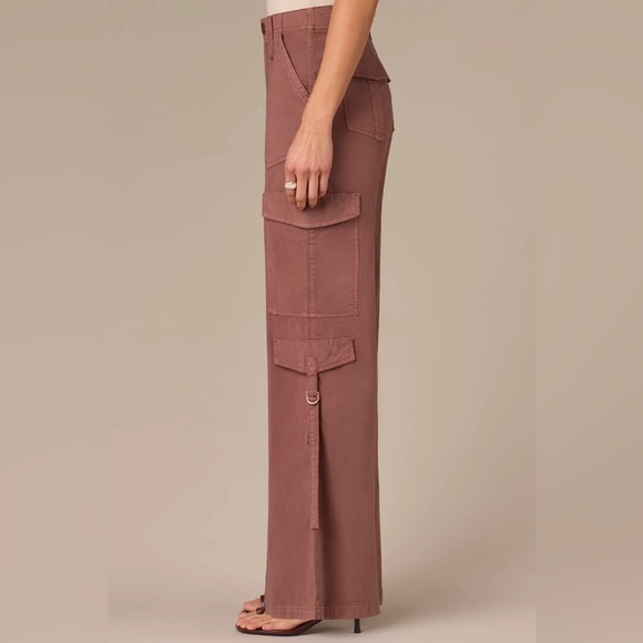 Wit & Wisdom Dusty Grape SKYRISE DOUBLE PATCH POCKET WIDE LEG UTILITY PANTS - Picture 2 of 4